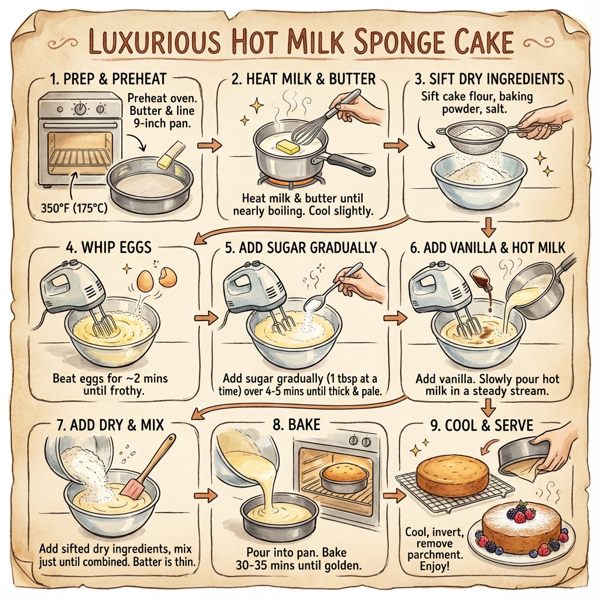 Luxurious Hot Milk Sponge Cake instructions