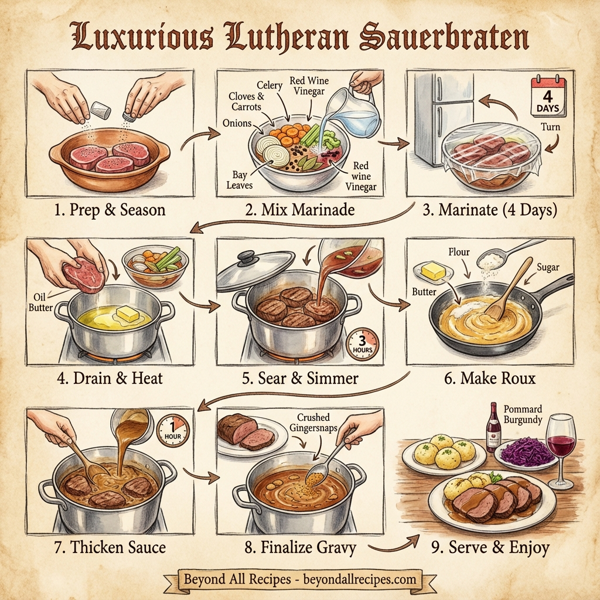 Luxurious Lutheran Sauerbraten instructions