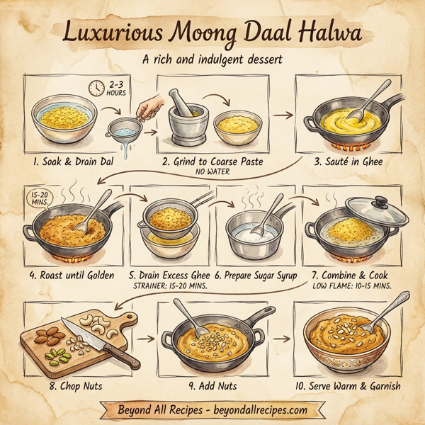 Luxurious Moong Daal Halwa instructions
