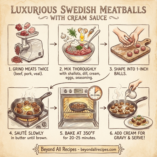Luxurious Swedish Meatballs with Cream Sauce instructions