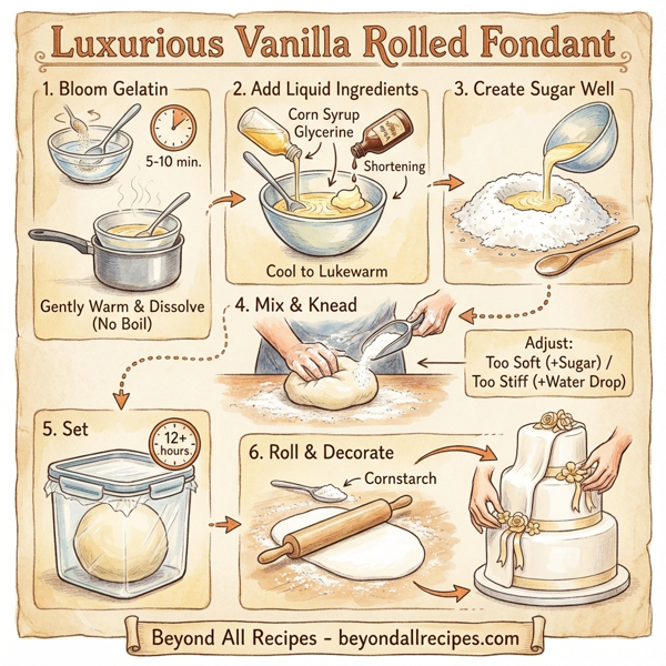 Luxurious Vanilla Rolled Fondant instructions