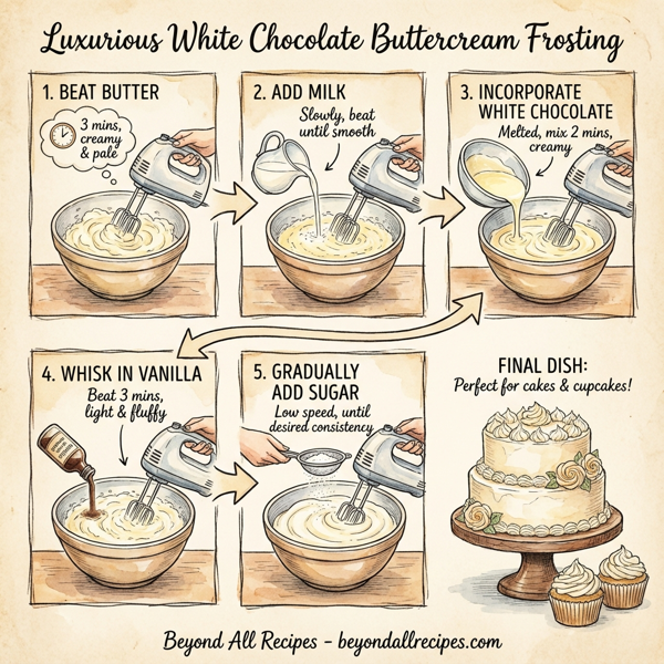 Luxurious White Chocolate Buttercream Frosting instructions