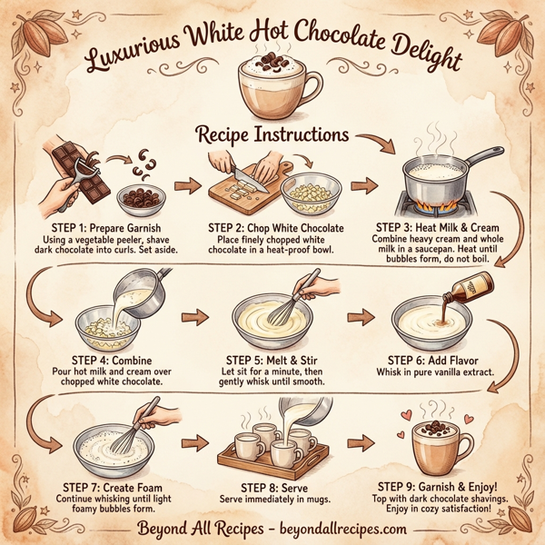 Luxurious White Hot Chocolate Delight instructions