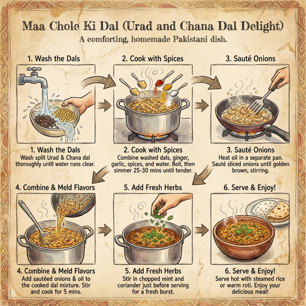 Maa Chole Ki Dal (Urad and Chana Dal Delight) instructions