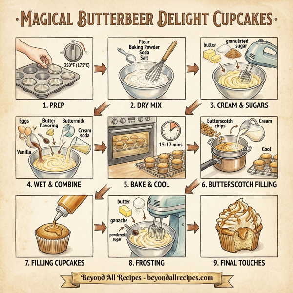 Magical Butterbeer Delight Cupcakes instructions