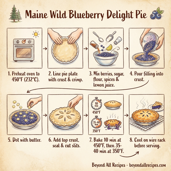 Maine Wild Blueberry Delight Pie instructions