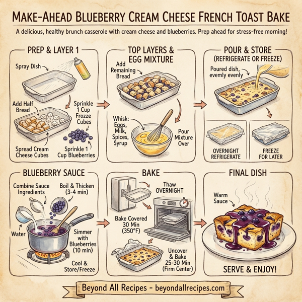 Make-Ahead Blueberry Cream Cheese French Toast Bake instructions