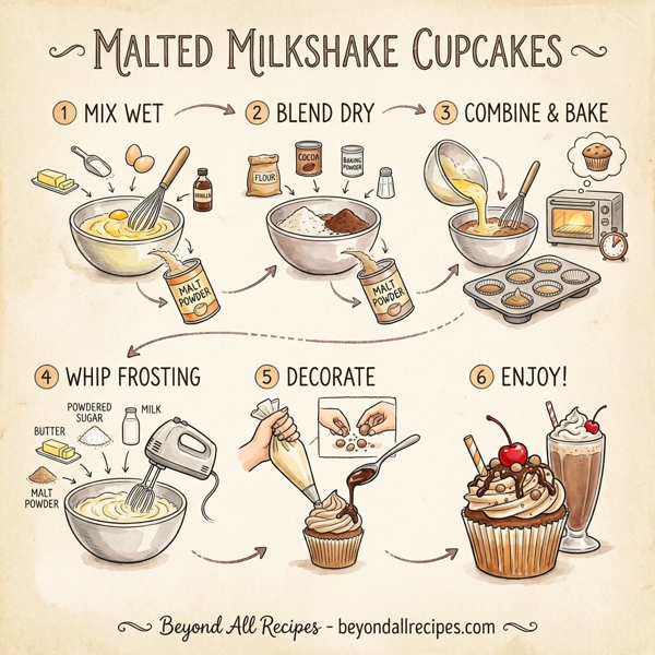 Malted Milkshake Cupcakes instructions