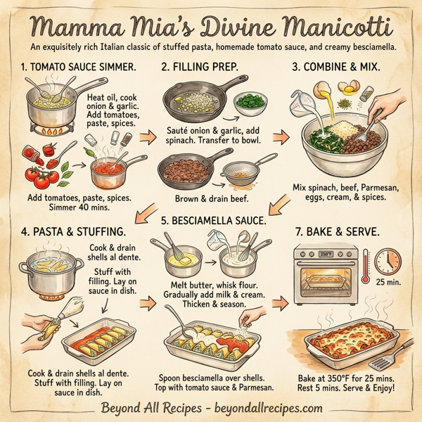 Mamma Mia's Divine Manicotti instructions