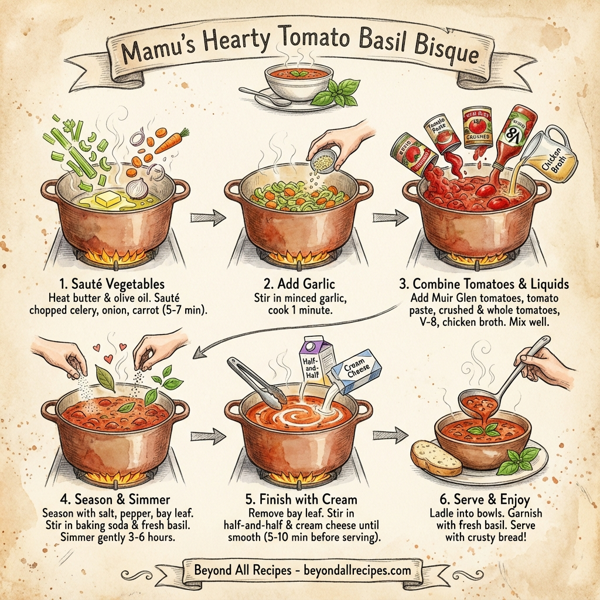 Mamu's Hearty Tomato Basil Bisque instructions