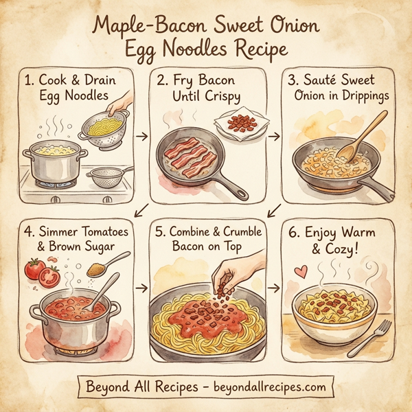 Maple-Bacon Sweet Onion Egg Noodles instructions
