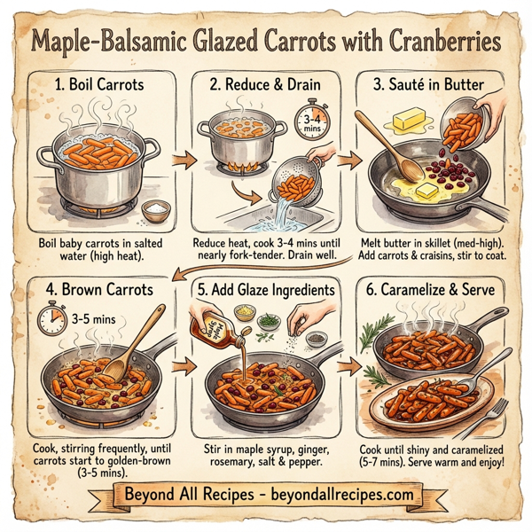 Maple-Balsamic Glazed Carrots with Cranberries instructions