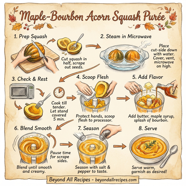 Maple-Bourbon Acorn Squash Purée instructions