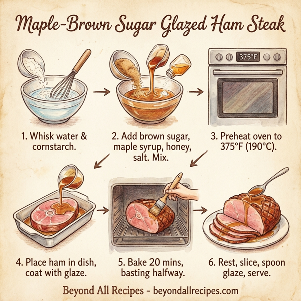 Maple-Brown Sugar Glazed Ham Steak instructions