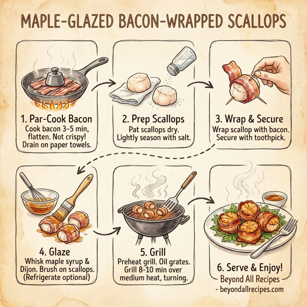 Maple-Glazed Bacon-Wrapped Scallops instructions