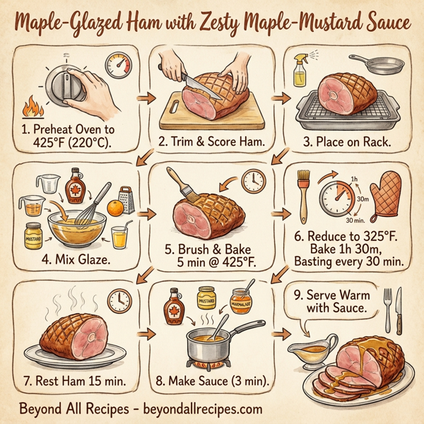 Maple-Glazed Ham with Zesty Maple-Mustard Sauce instructions