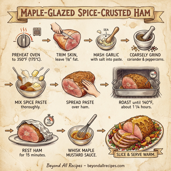 Maple-Glazed Spice-Crusted Ham instructions