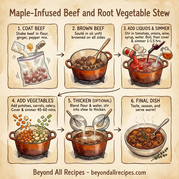 Maple-Infused Beef and Root Vegetable Stew instructions