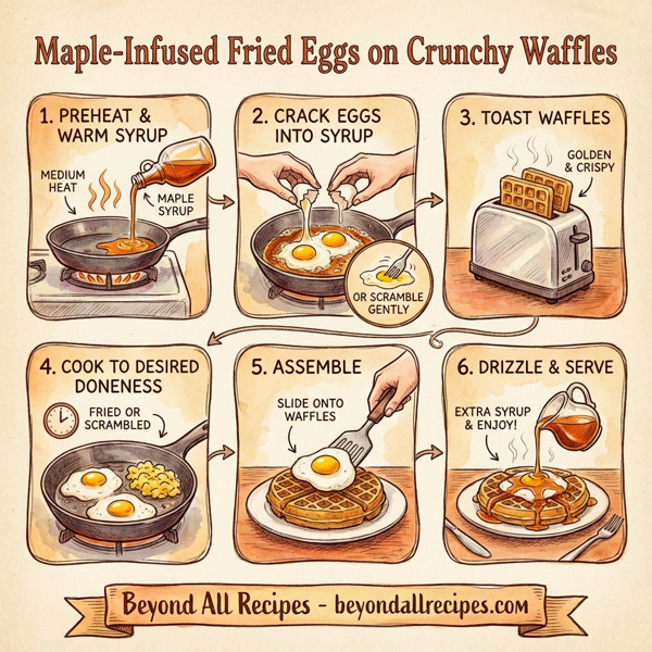 Maple-Infused Fried Eggs on Crunchy Waffles instructions