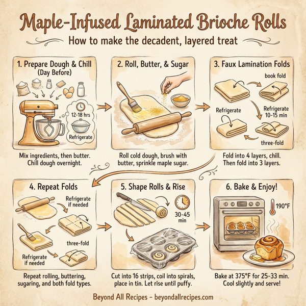 Maple-Infused Laminated Brioche Rolls instructions