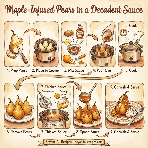 Maple-Infused Pears in a Decadent Sauce instructions