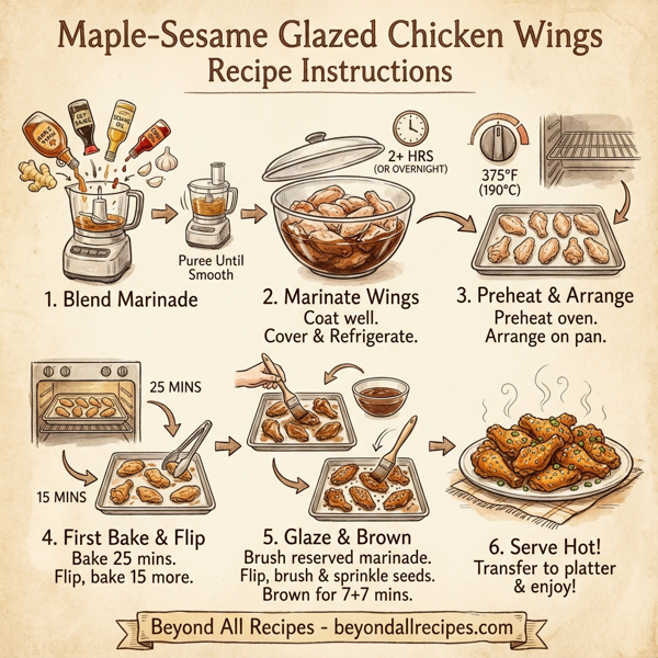 Maple-Sesame Glazed Chicken Wings instructions