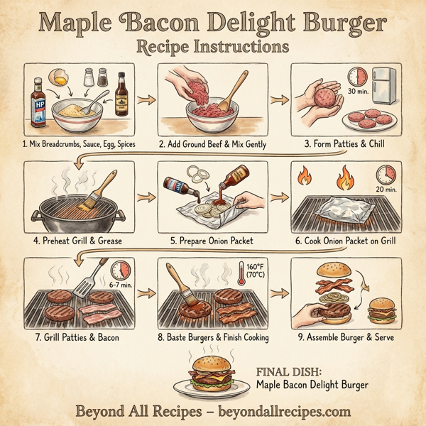 Maple Bacon Delight Burger instructions