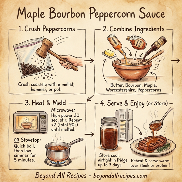 Maple Bourbon Peppercorn Sauce instructions