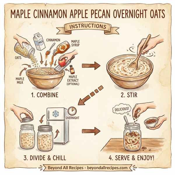 Maple Cinnamon Apple Pecan Overnight Oats instructions