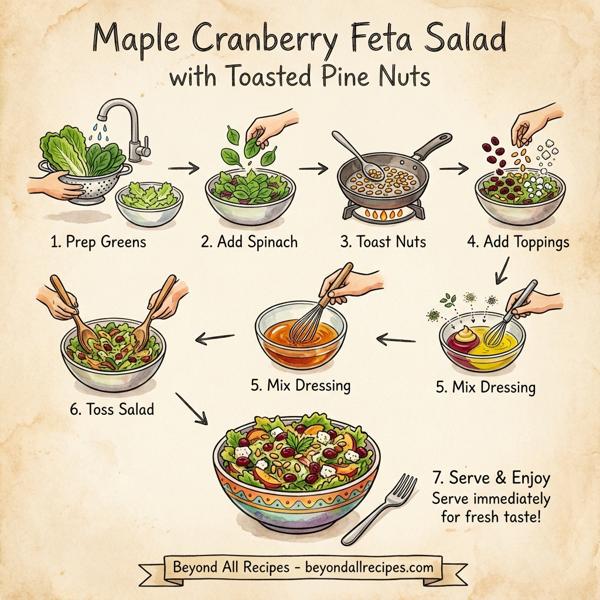 Maple Cranberry Feta Salad with Toasted Pine Nuts instructions