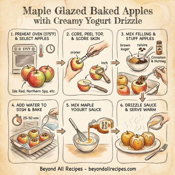 Maple Glazed Baked Apples with Creamy Yogurt Drizzle instructions