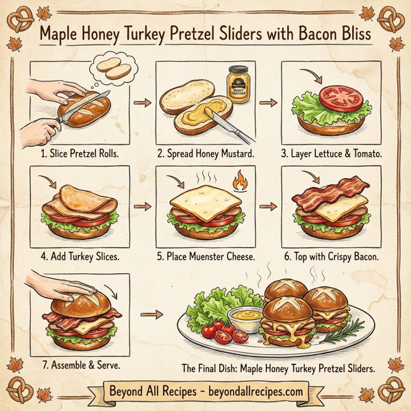 Maple Honey Turkey Pretzel Sliders with Bacon Bliss instructions