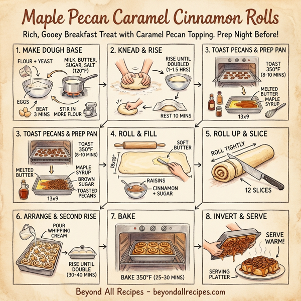 Maple Pecan Caramel Cinnamon Rolls instructions