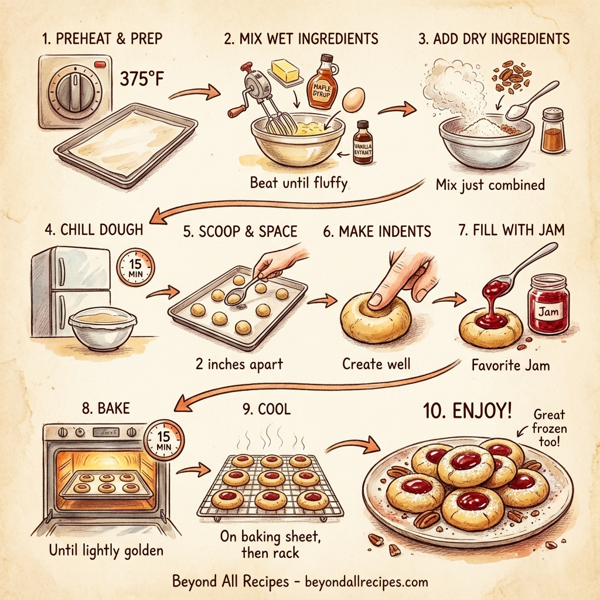 Maple Pecan Jam Thumbprint Cookies instructions