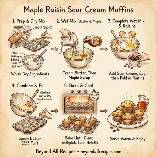 Maple Raisin Sour Cream Muffins instructions