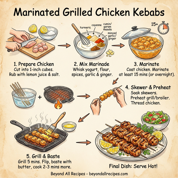 Marinated Grilled Chicken Kebabs instructions
