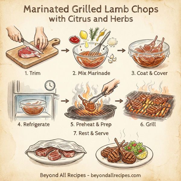 Marinated Grilled Lamb Chops with Citrus and Herbs instructions