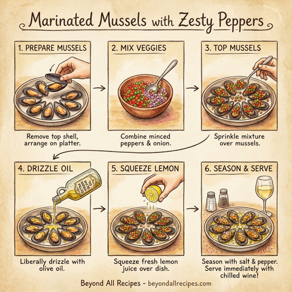 Marinated Mussels with Zesty Peppers instructions