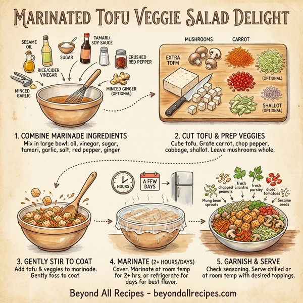 Marinated Tofu Veggie Salad Delight instructions