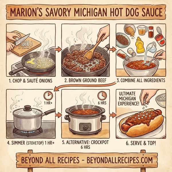 Marion's Savory Michigan Hot Dog Sauce instructions