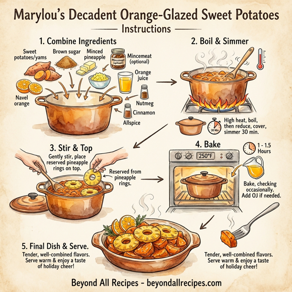 Marylou's Decadent Orange-Glazed Sweet Potatoes instructions