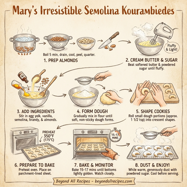 Mary's Irresistible Semolina Kourambiedes instructions