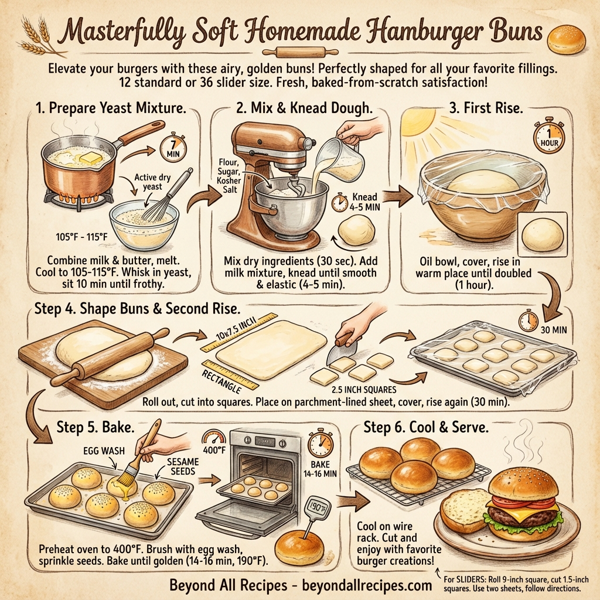 Masterfully Soft Homemade Hamburger Buns instructions