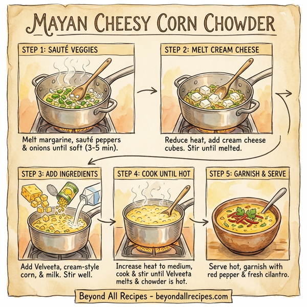 Mayan Cheesy Corn Chowder instructions