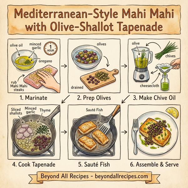 Mediterranean-Style Mahi Mahi with Olive-Shallot Tapenade instructions