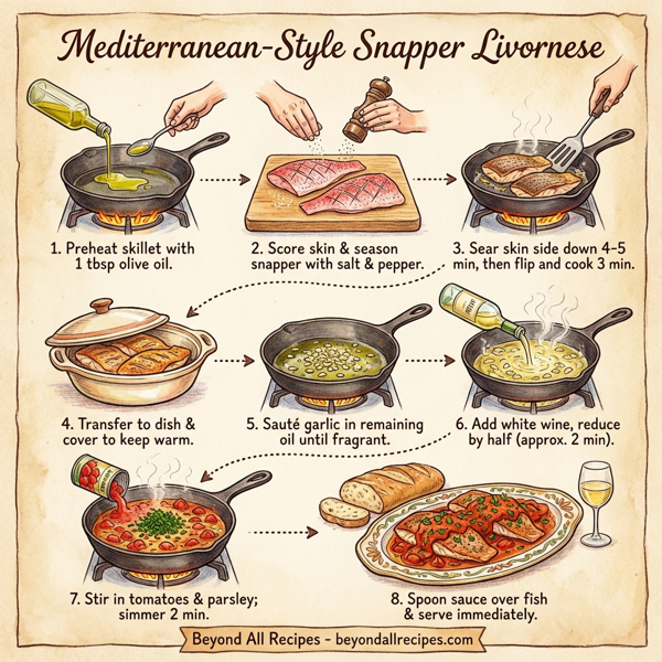 Mediterranean-Style Snapper Livornese instructions