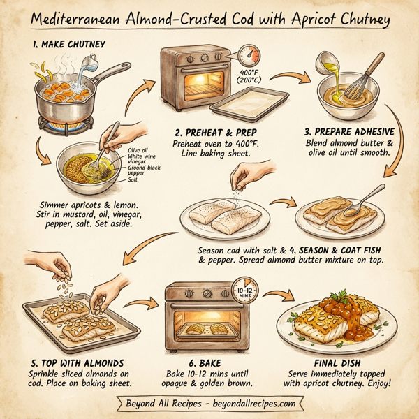 Mediterranean Almond-Crusted Cod with Apricot Chutney instructions
