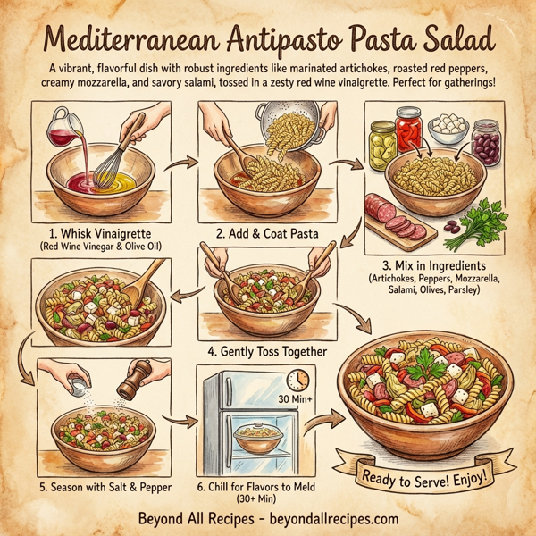 Mediterranean Antipasto Pasta Salad instructions