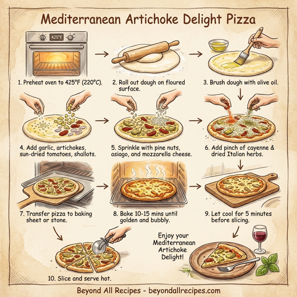 Mediterranean Artichoke Delight Pizza instructions