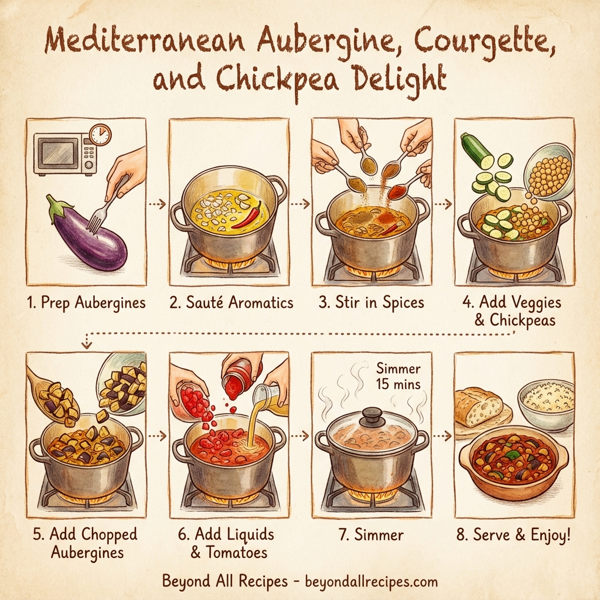 Mediterranean Aubergine, Courgette, and Chickpea Delight instructions